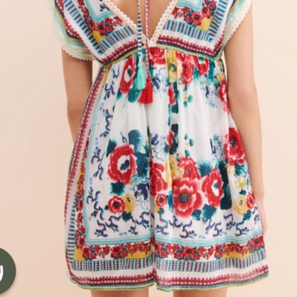 Free People x RAGA Picot Trim Mini Dress Small Beach Coverup - Picture 6 of 7